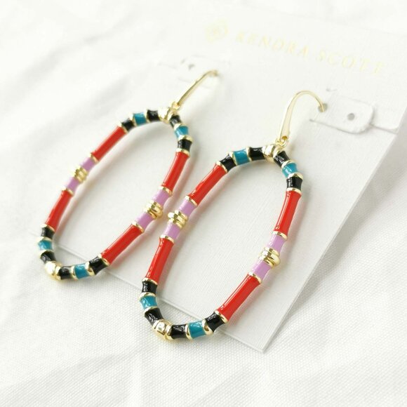 Kendra Scott Essie Orchid Mix Gold Earrings - Picture 2 of 3